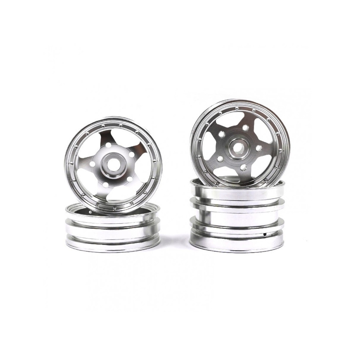 Xtra Speed Alu Felgensatz silber (2+2) for Tamiya Buggy...