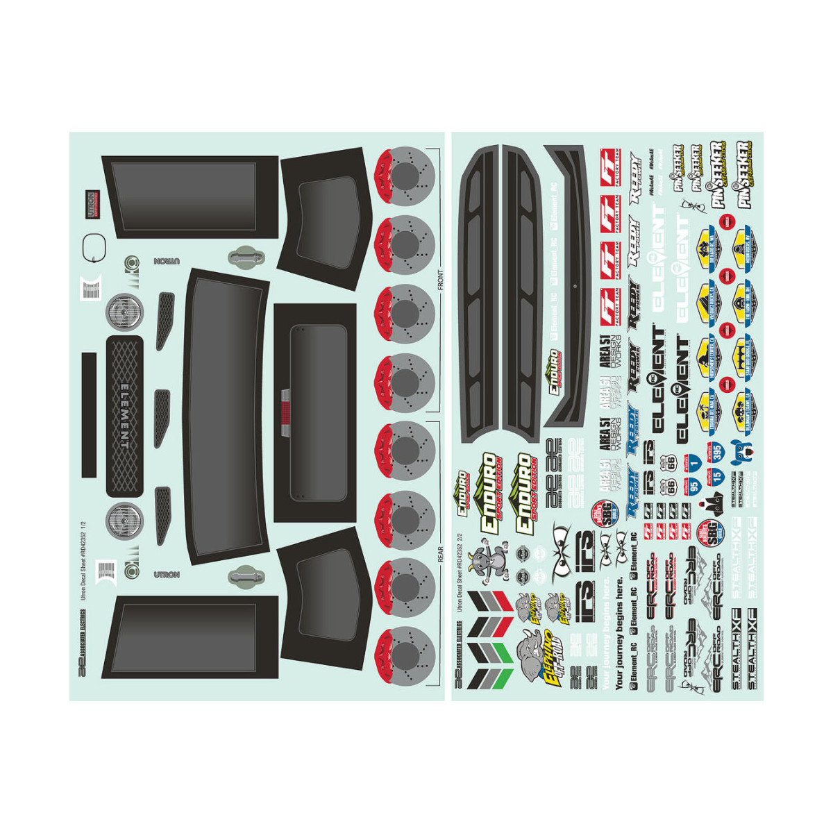 Element RC Enduro SE, Utron Body Decal Sheet