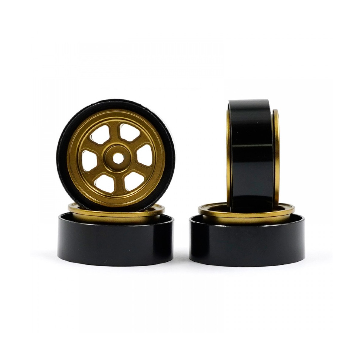 Yeah Racing Alu 6-Speichen Beadlock Felge gold (4)...