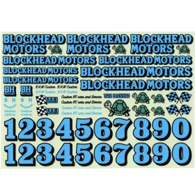 Blockhead Motors Aufkleber blau