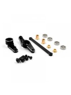 Xtra Speed Aluminum Steering Assembly w/Bearing Set Black For Tamiya TA02