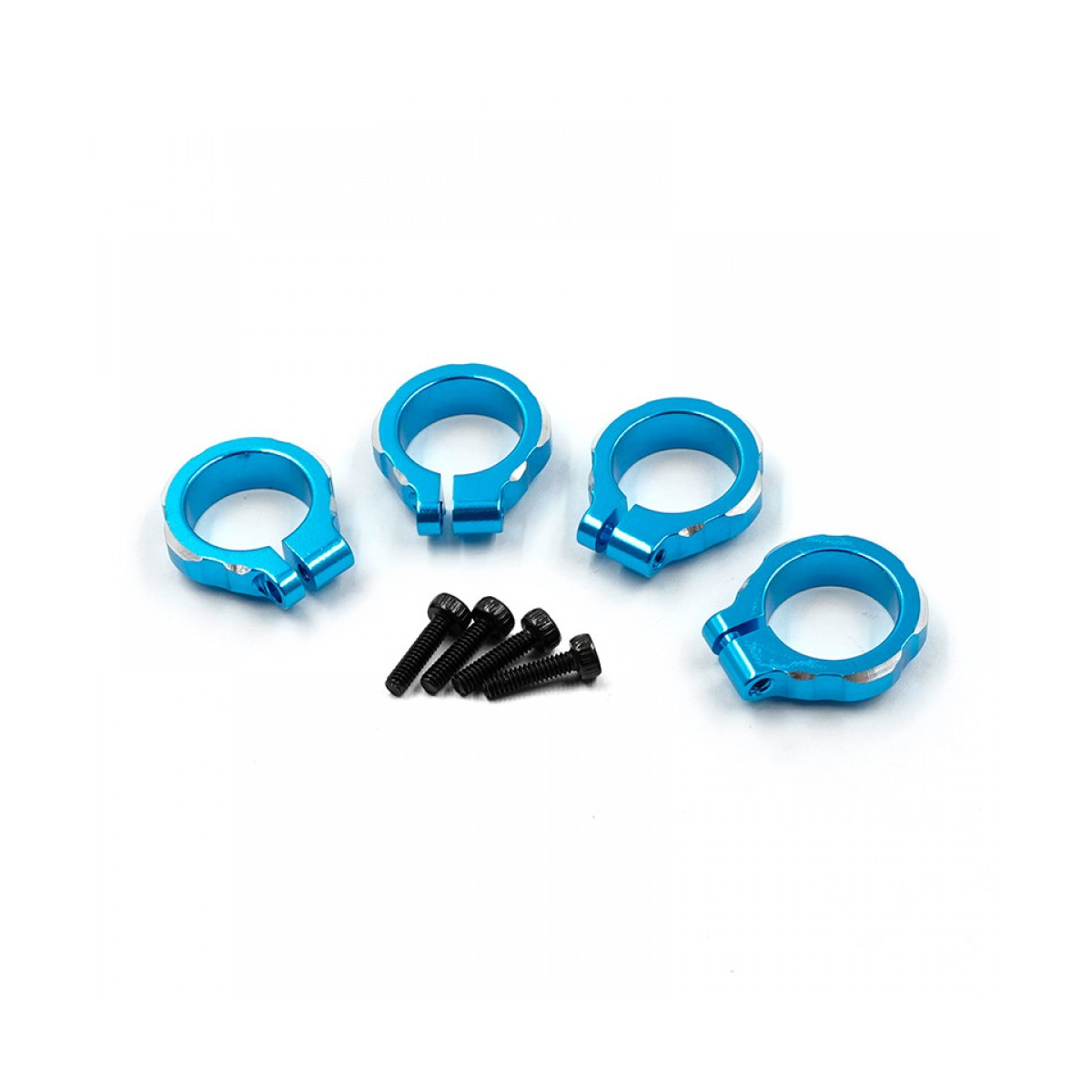 Yeah Racing Alu Shock Clamps (4) für BB-01 BBX Blau