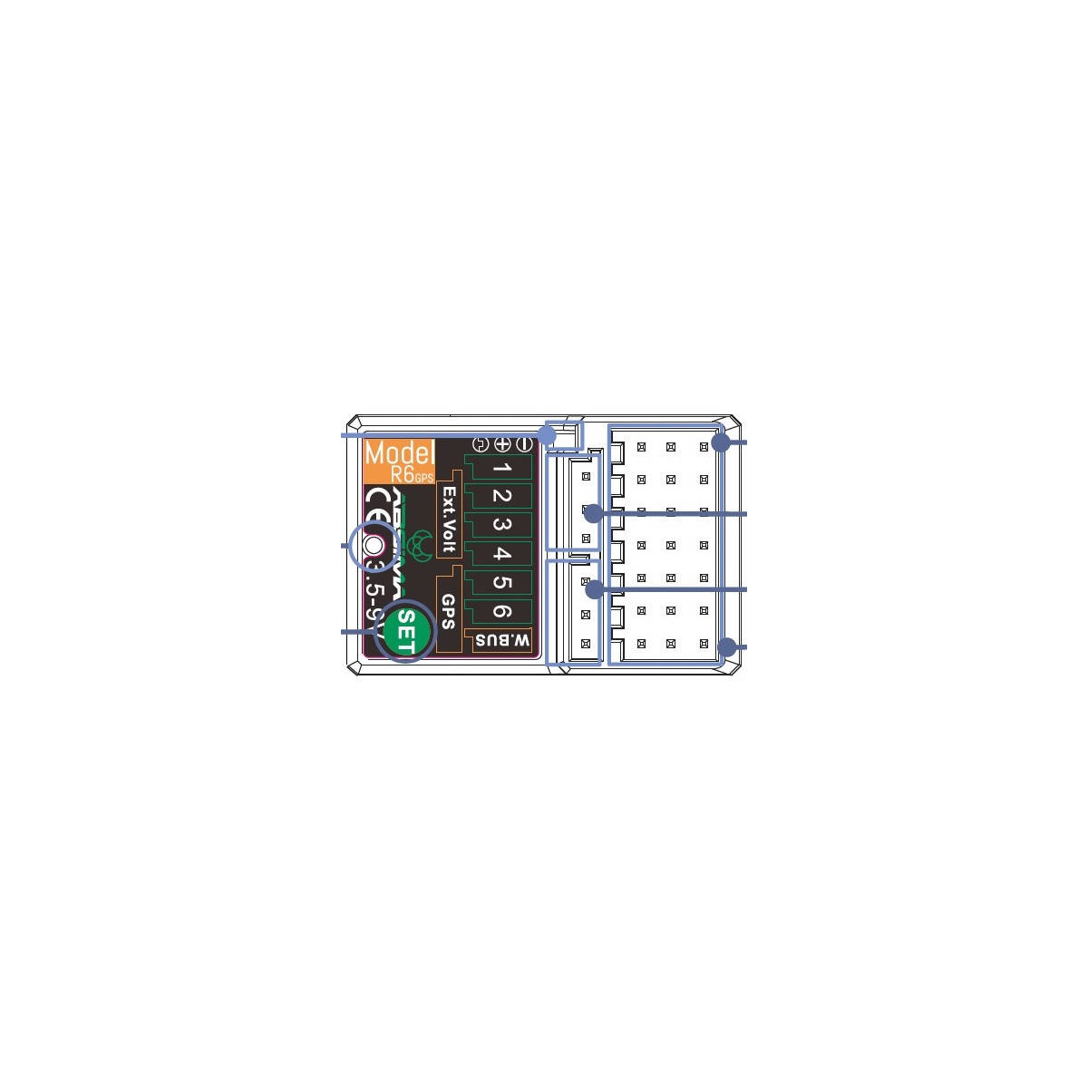 Absima 6-Kanal Empfänger R6GPS 2.4GHz f. CR9T
