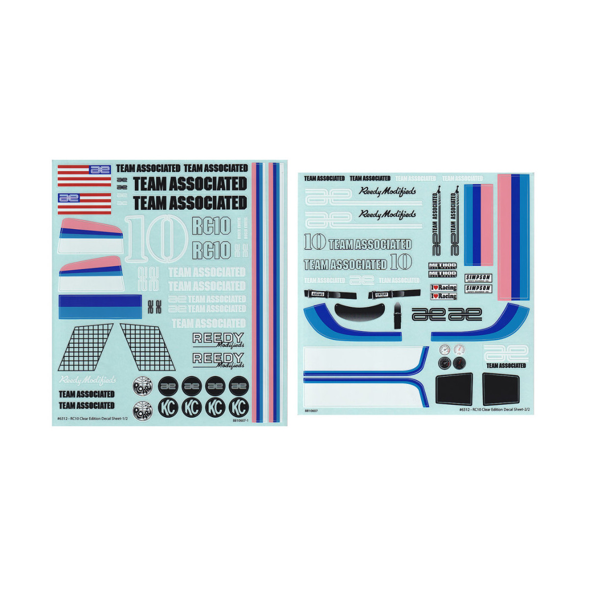 Team Associated RC10CC Decal Sheet