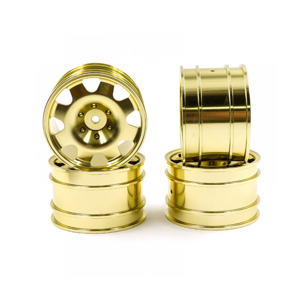 Yeah Racing Alu CNC 8-Spoke Wheel Gold (4) for Kyosho...