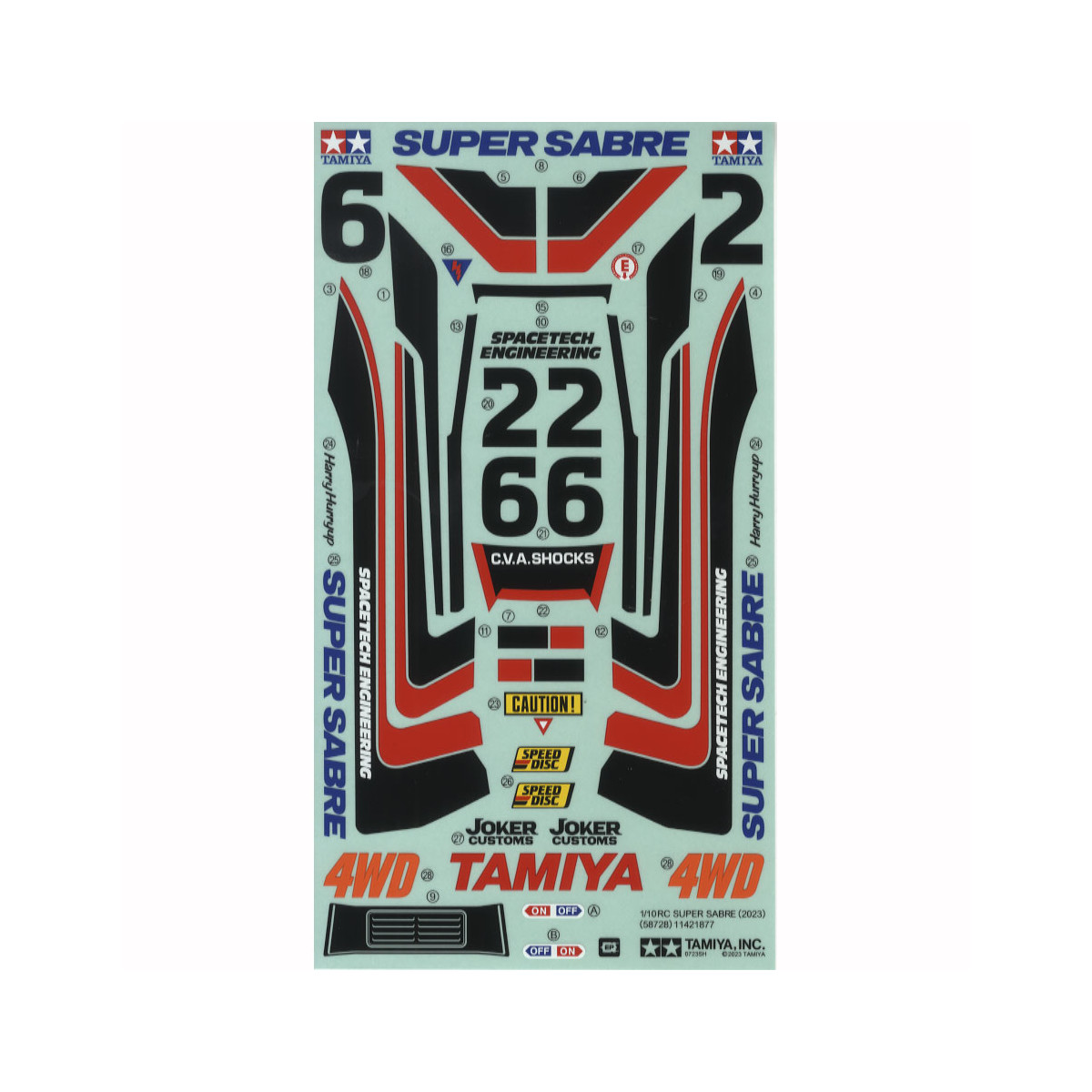 Tamiya 19490111 Aufkleber/Sticker Super Sabre 2023