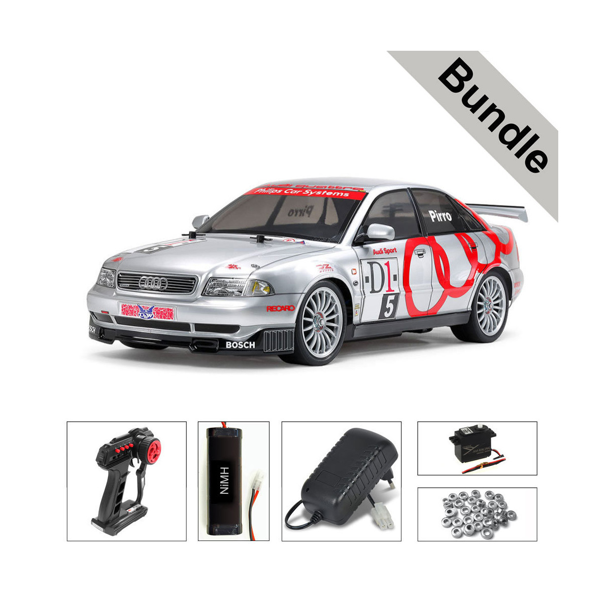 Tamiya 47414 Audi A4 Quattro Touring TT-01E BUNDLE...