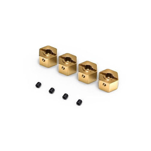 Brass 12mm wheel hub (4) (8mm Thick)