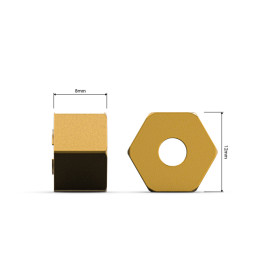 Brass 12mm wheel hub (4) (8mm Thick)