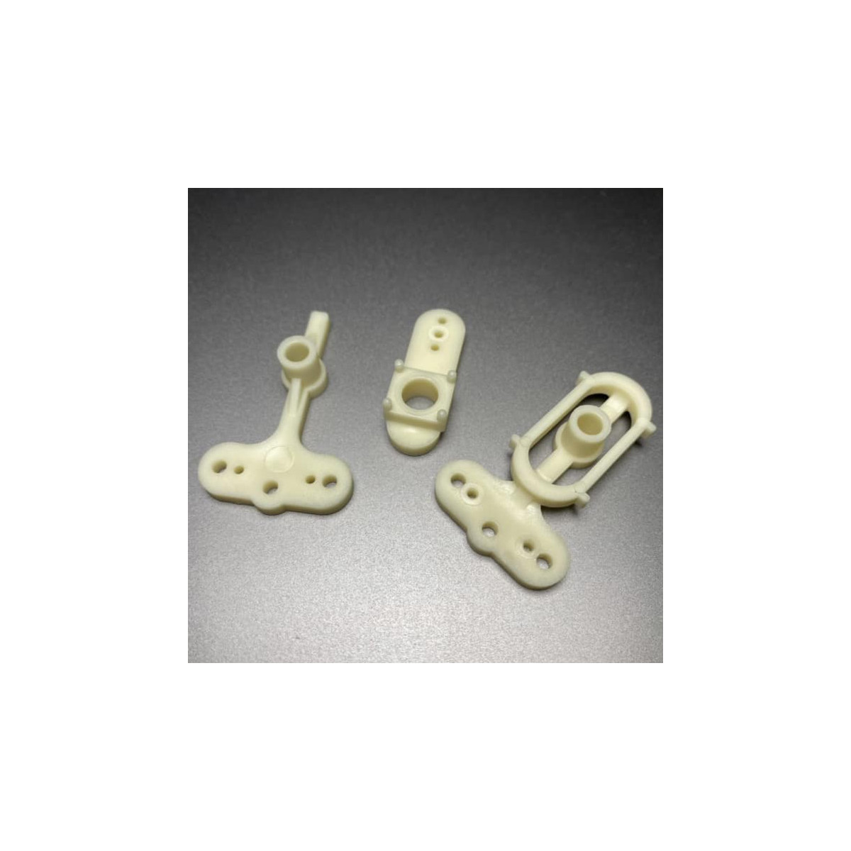 FanRC steering bellcranks, A Stamp Style, white for RC10