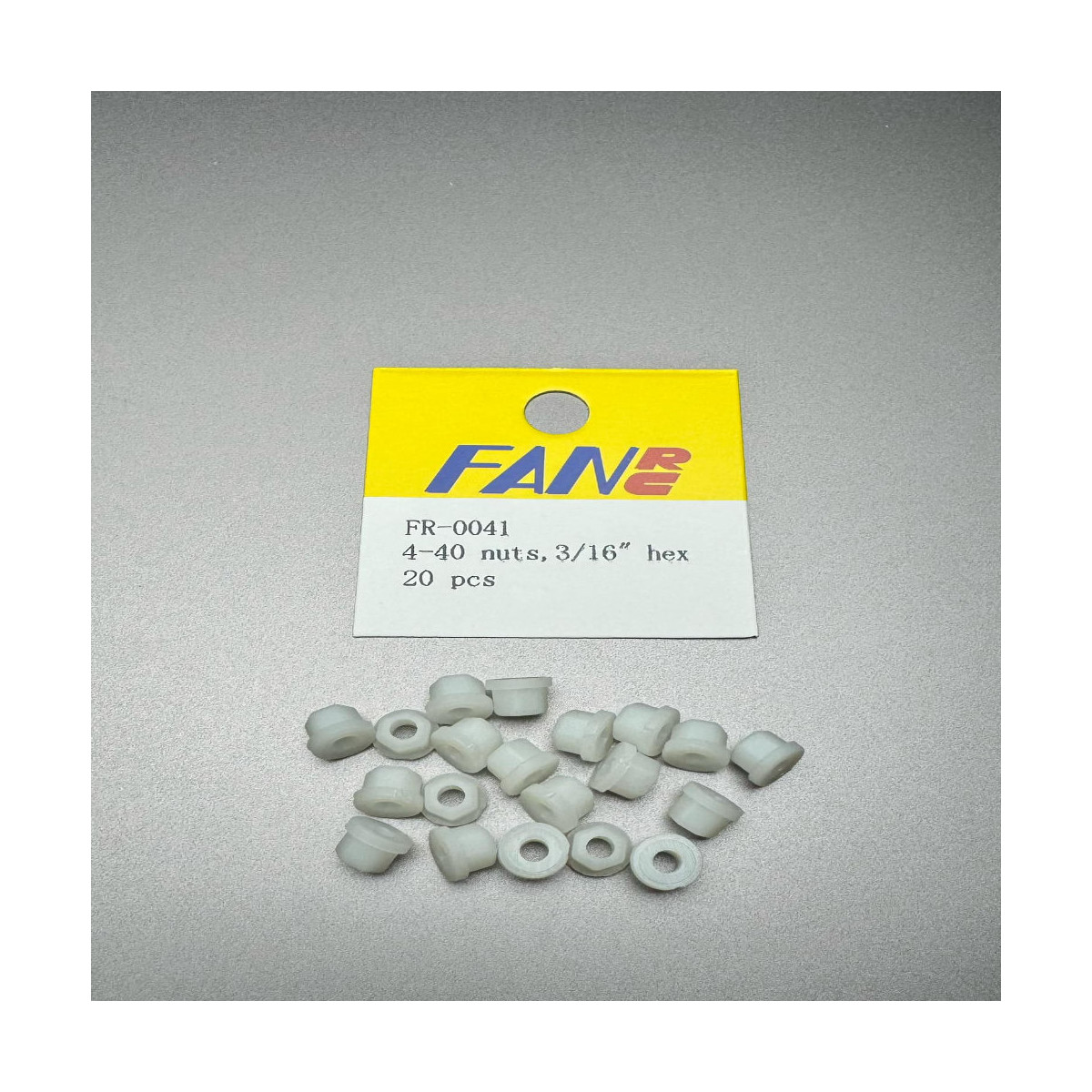 FanRC 4-40 Nylon nuts, 3/16" Hex 20 pcs for RC10