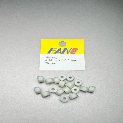 FanRC 4-40 Nylon nuts, 1/4" Hex20pcs for RC10