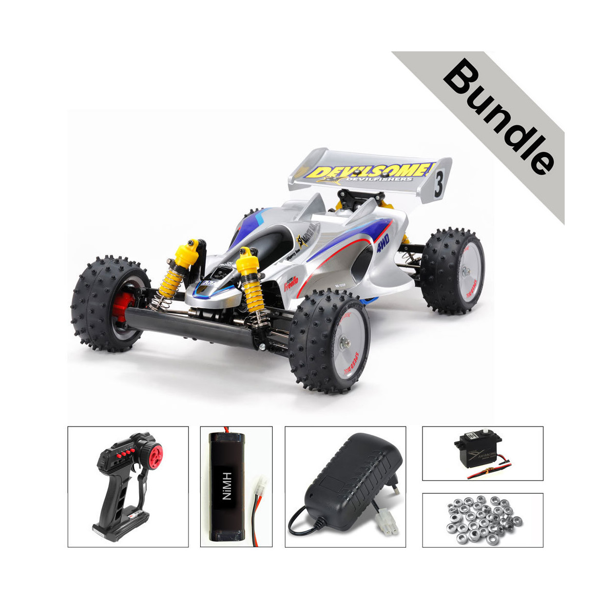 Tamiya 47367 Manta Ray (2018) BUNDLE "Silber"