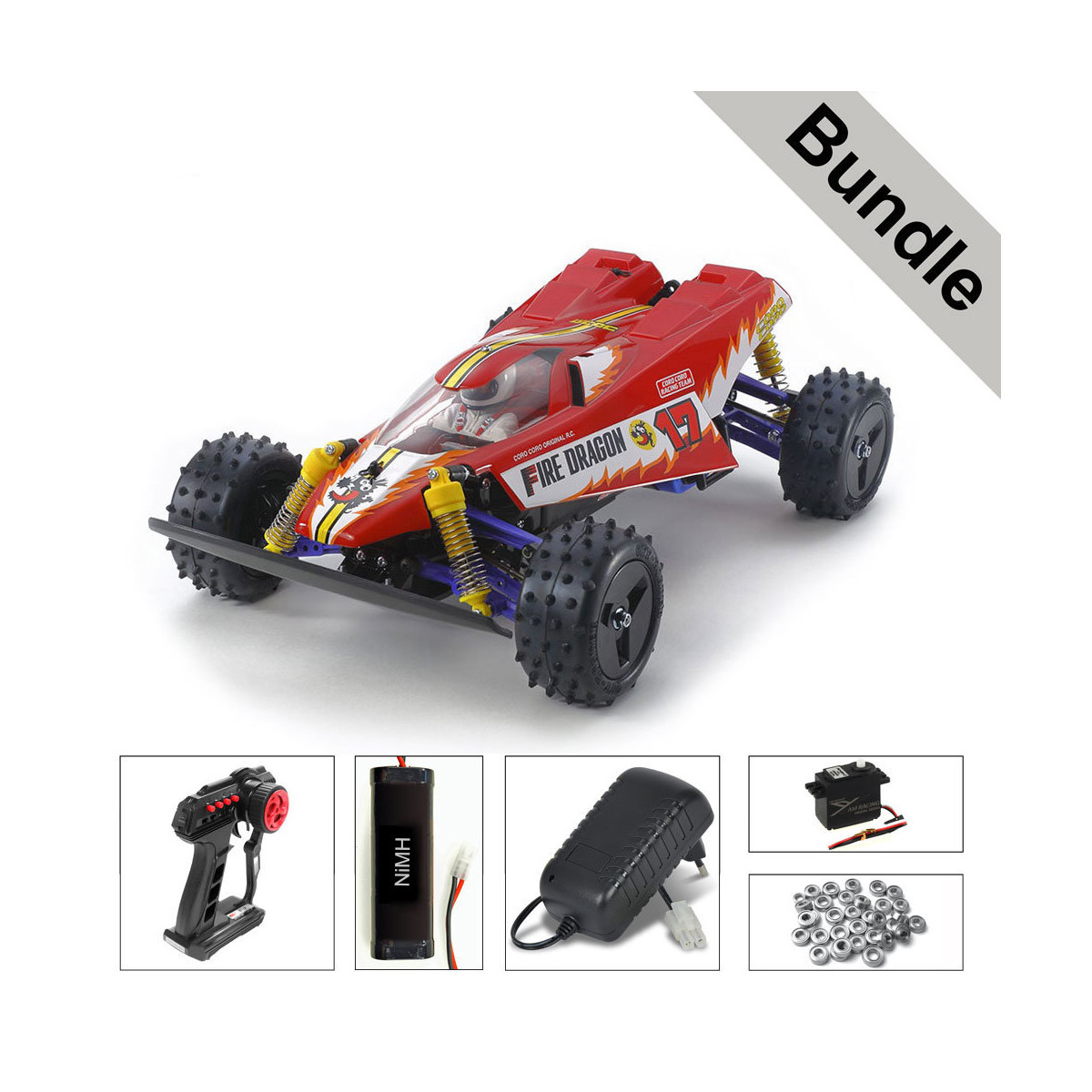 Tamiya 47457 Fire Dragon (2020) BUNDLE "Silber"