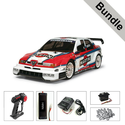Tamiya 58606 Alfa Romeo 155 V6 TI Martini (TT-02) BUNDLE Silver Tamic