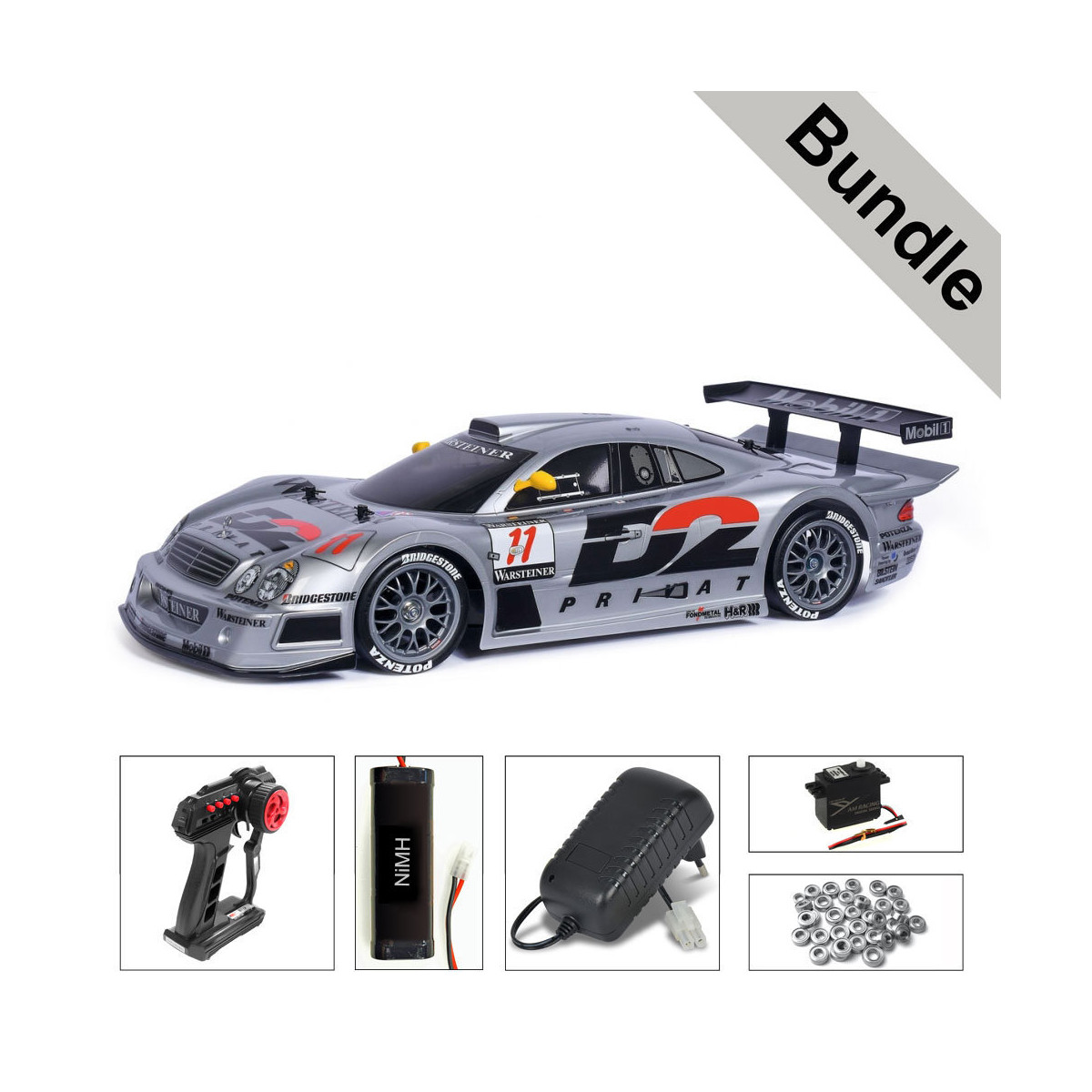 Tamiya 47437 Mercedes-Benz CLK-GTR 1997 TT-01E BUNDLE...