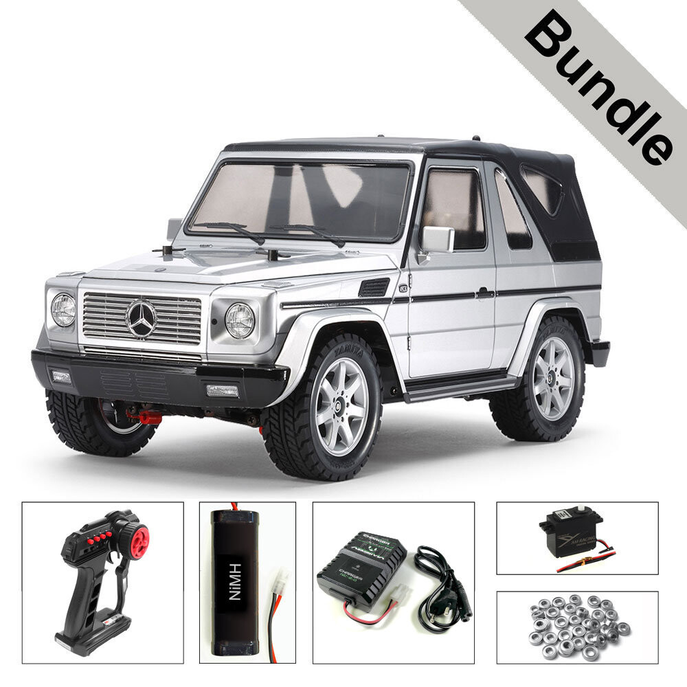 Tamiya 58629 Mercedes Benz G-Klasse G320 Cabrio MF-01X BUNDLE Silver