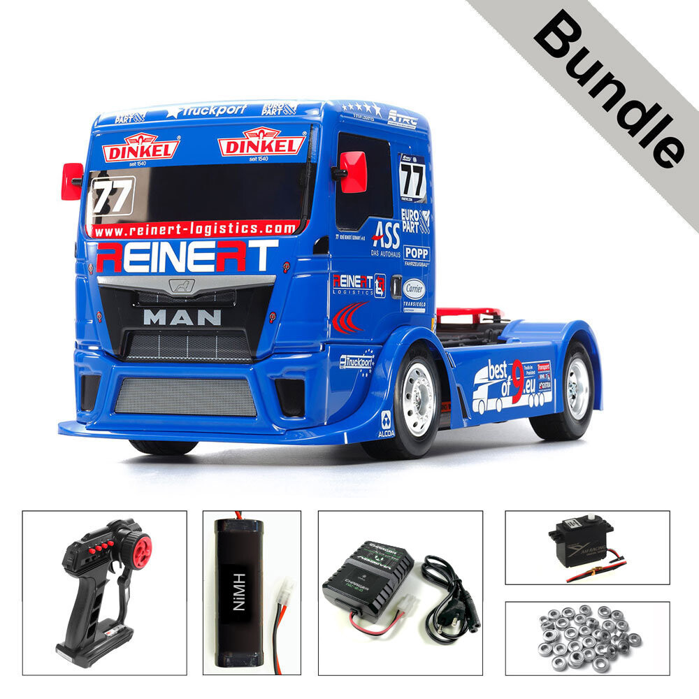 Tamiya Racing Team Set Tamiya 58642 Team Reinert Racing MAN TGS 1:14 TT-01E BUNDLE Silber Ta