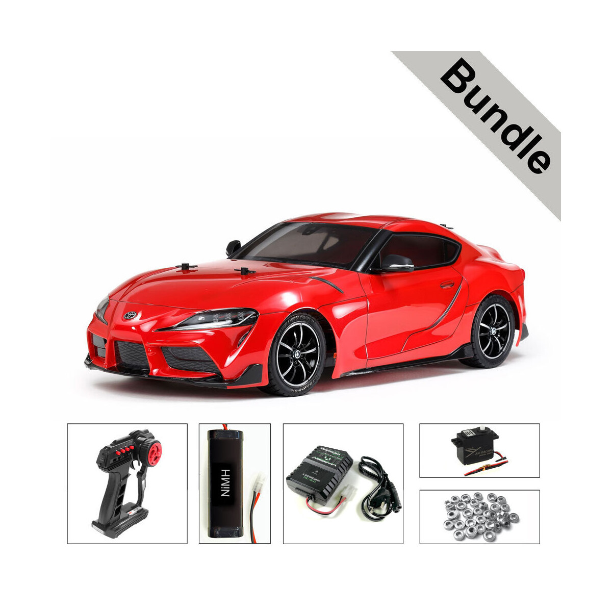 Tamiya 58674 Toyota G.R. Supra TT-02 BUNDLE Silver