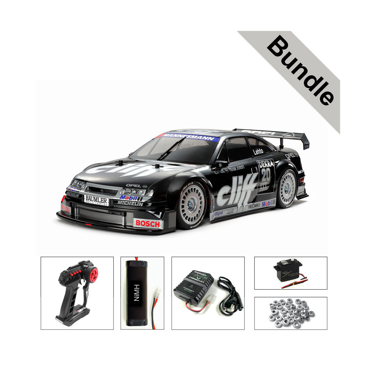 Tamiya 58701 Opel Calibra V6 Cliff (TT-01E) BUNDLE "Silber"