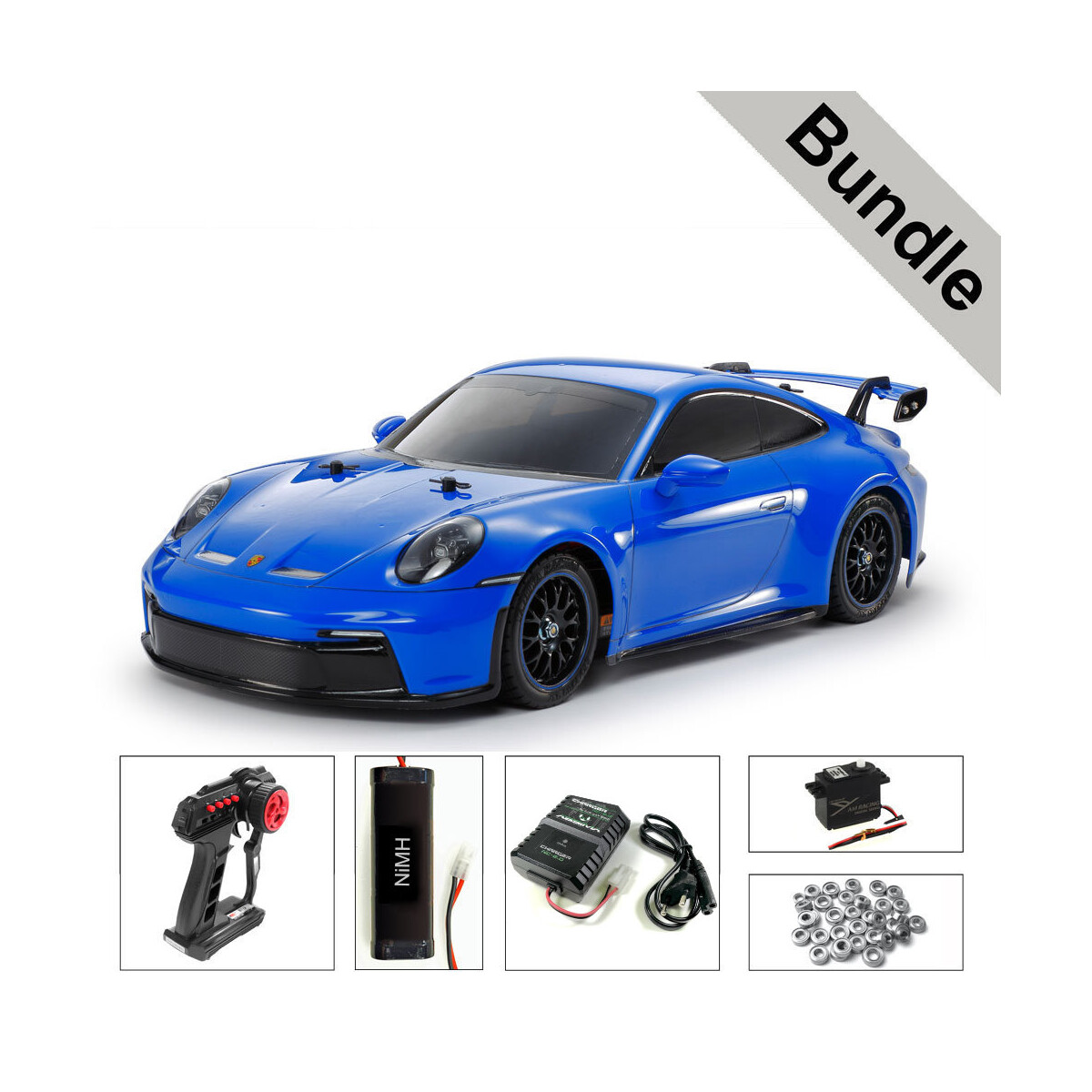 Tamiya 58712 Porsche 911 GT3 (992) (TT-02) BUNDLE "Silber"