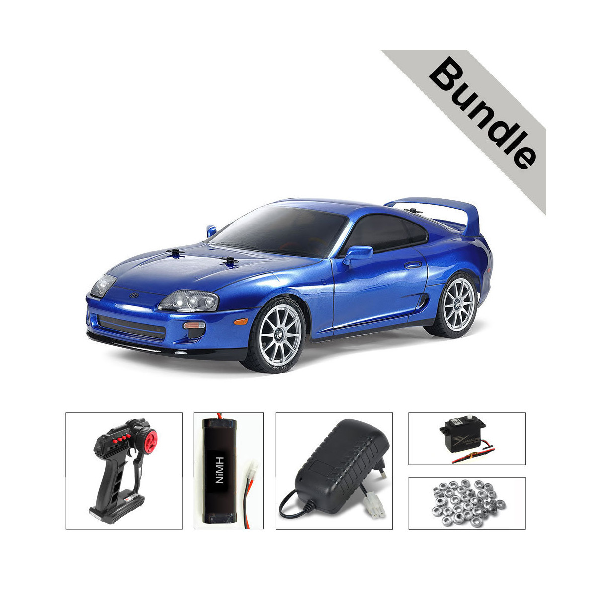 Tamiya 58733 Toyota Supra (JZA80) BT-01 BUNDLE Silver