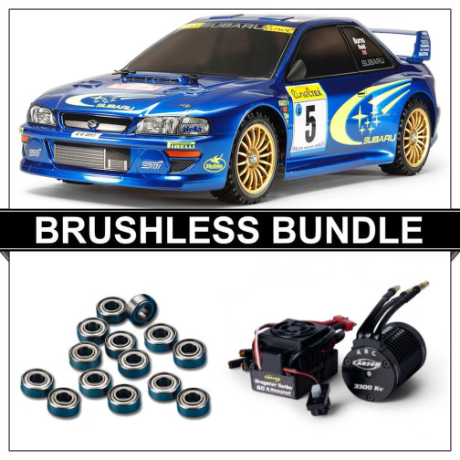 Tamiya 58631 Subaru Impreza Monte Carlo 99 TT-02 BRUSHLESS-BUNDLE Tam