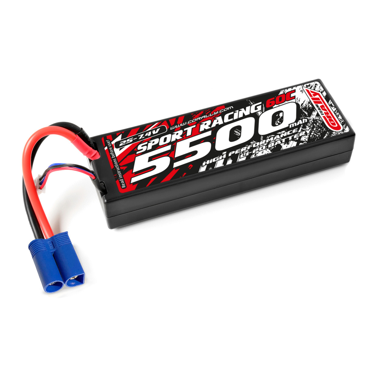 Team Corally - LiPo Sport Racing 60C - 5500Mah - 2S - 7,4V - EC-5 - Hard Case
