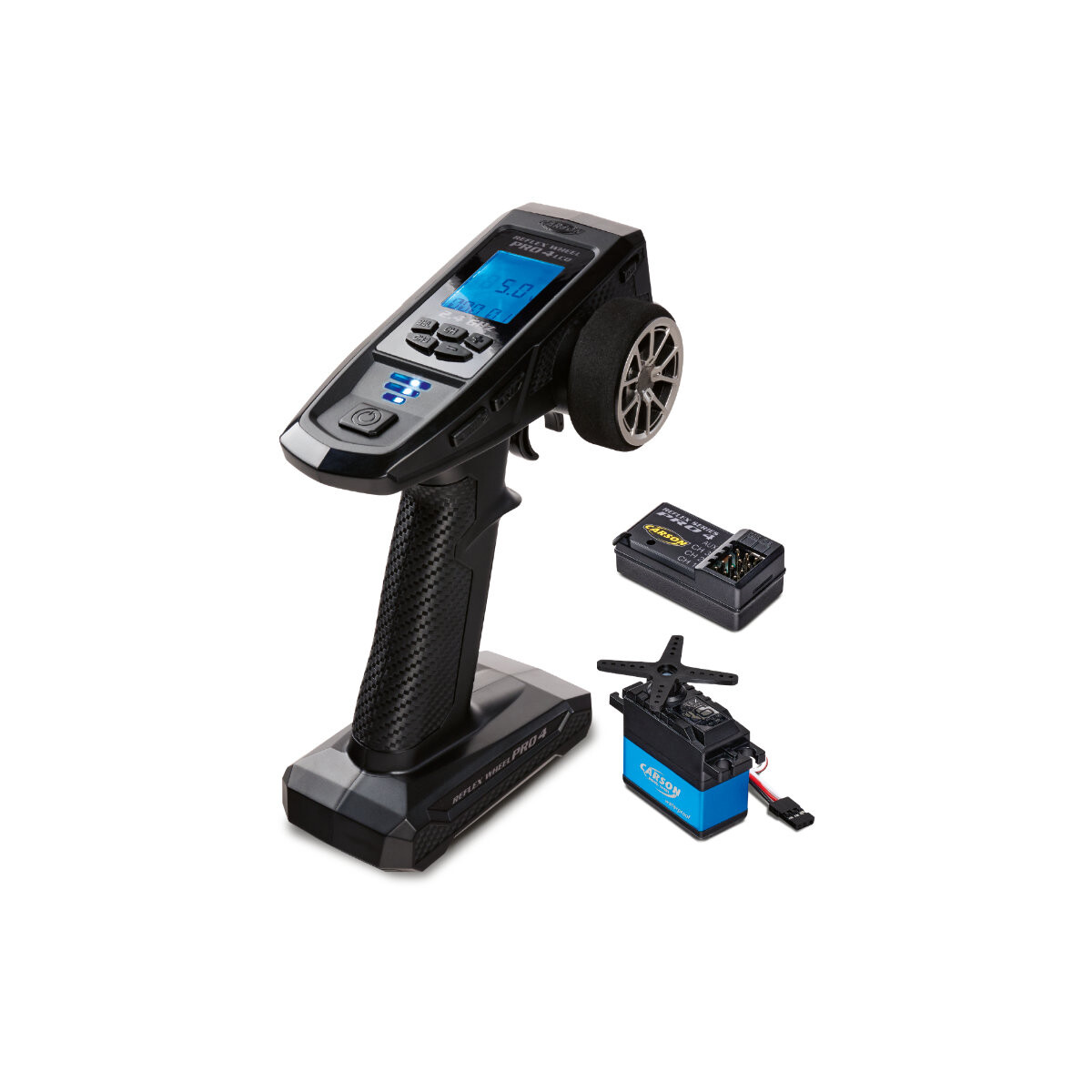 Carson Fernsteuerung Reflex Wheel Pro 4 2.4GHz LCD 4-Kanal mit 6kg Servo