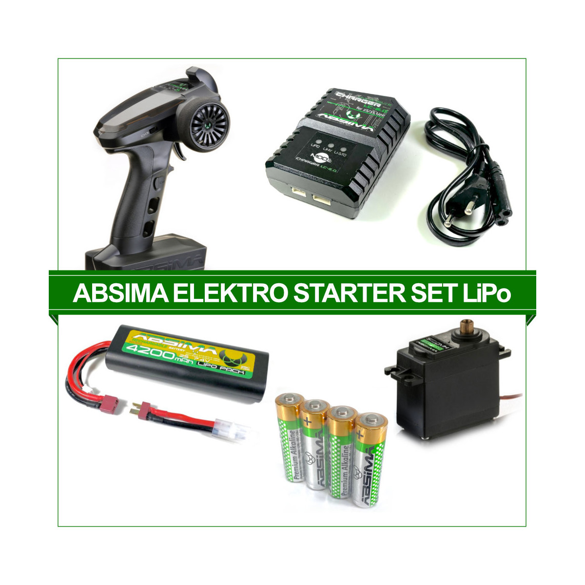 Absima Elektro Starter-Set mit LiPo-Akku