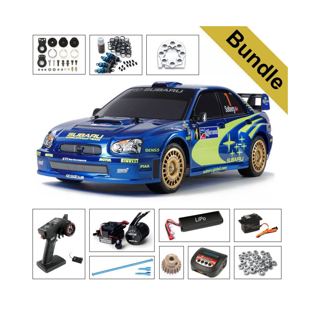 Tamiya 47372 Subaru Impreza WRC 2004 (TT-01E) BUNDLE...