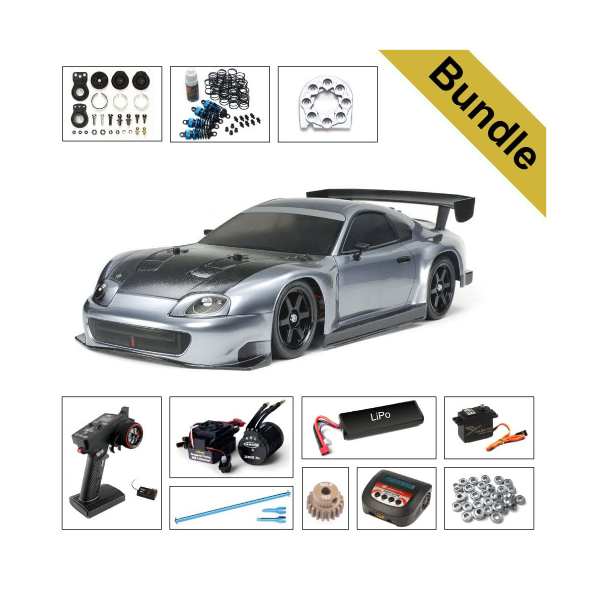 Tamiya 47433 Toyota Supra Racing (A80) TT-02 BUNDLE...