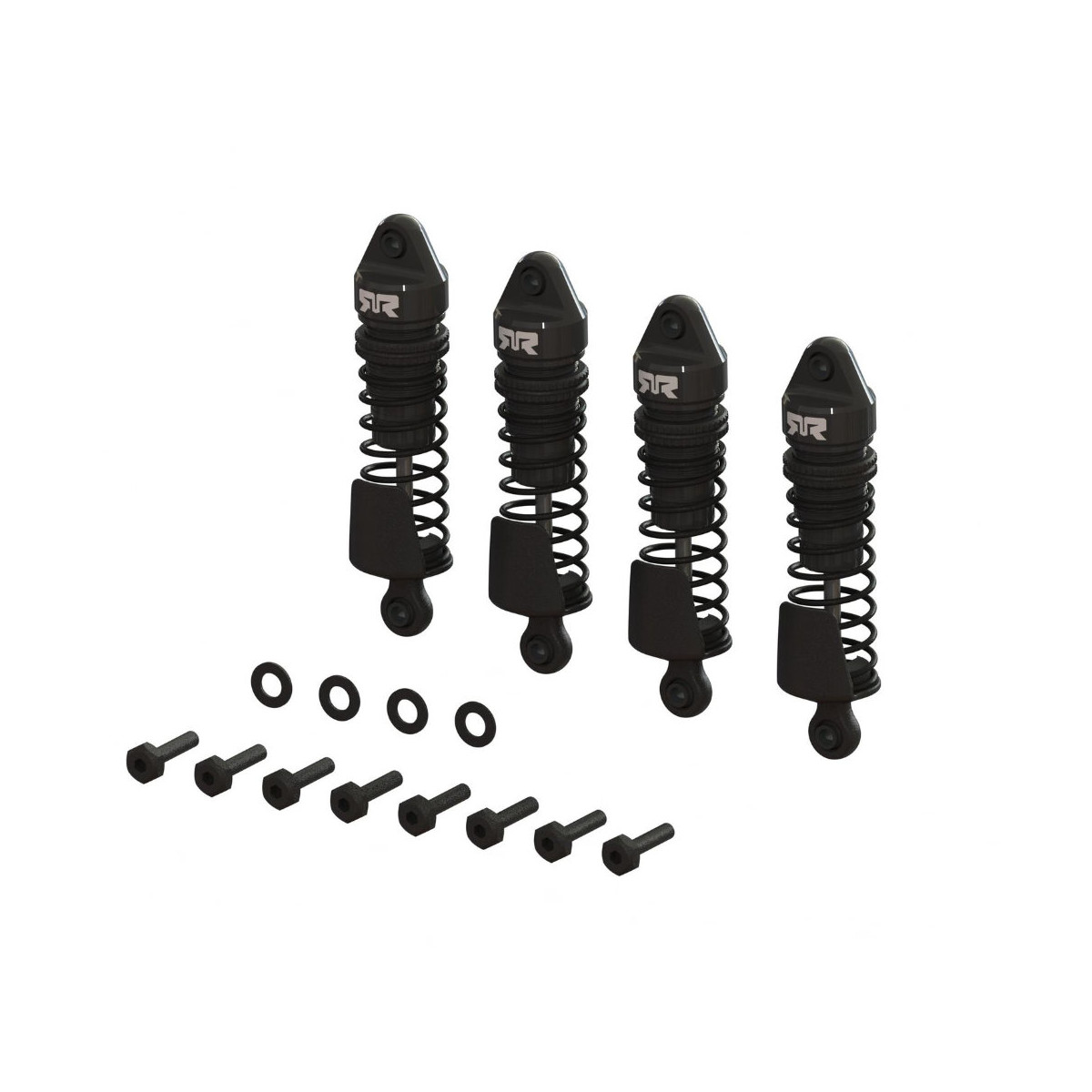 Aluminum Shock Set 58mm Length 1000 cSt Oil (4) Black: GROM