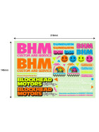 Blockhead Motors Aufkleber Racing 90er Fluorecent (B)