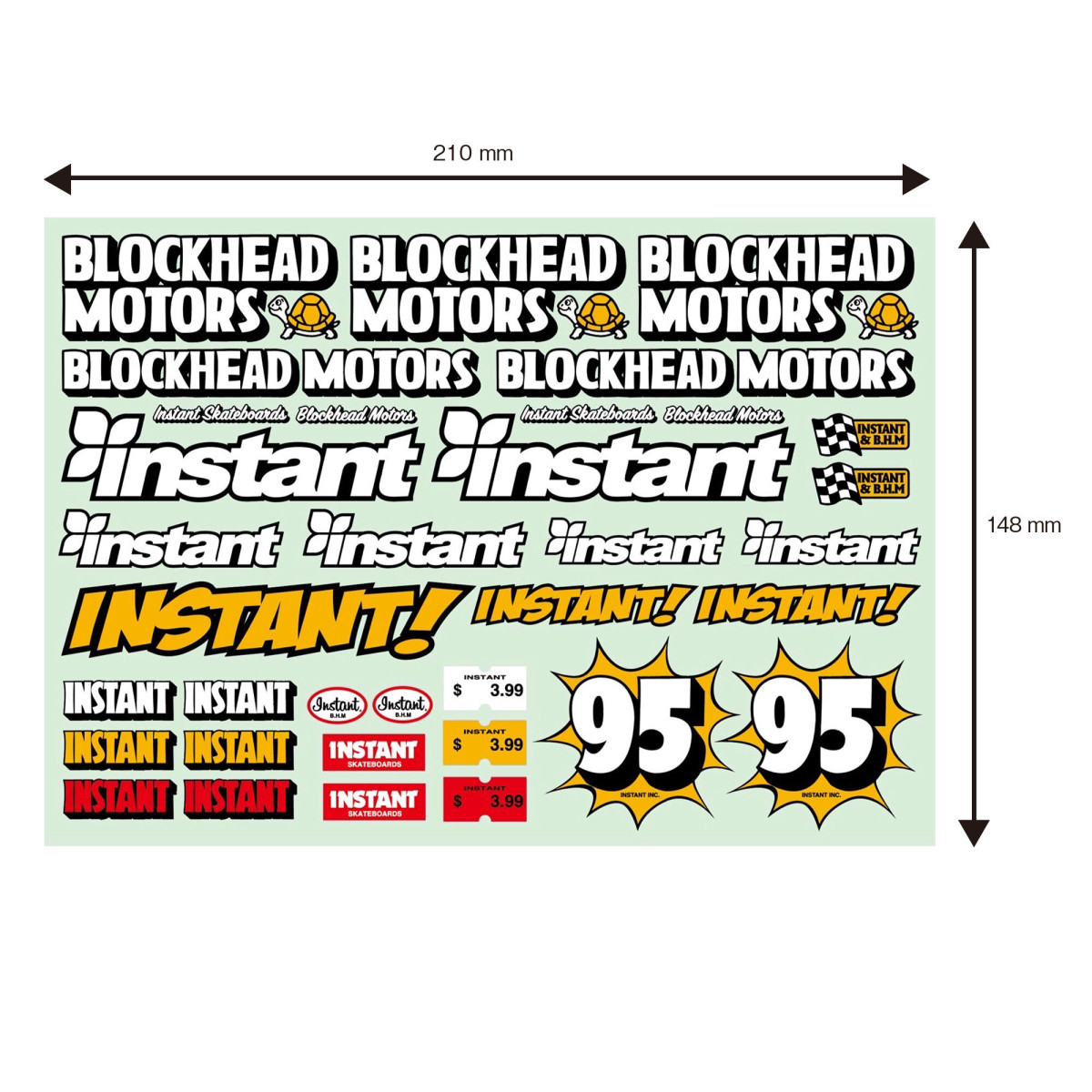 instant x BLOCKHEAD MOTORS Collaboration Decal Sheet