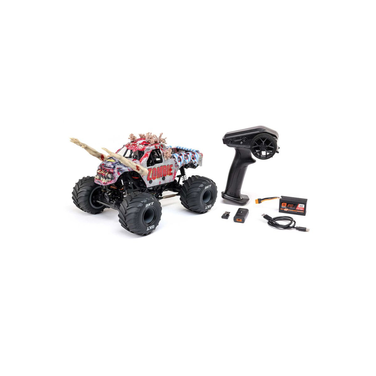 Losi Mini LMT Zombie 2S 4X4 1:18 RTR Brushed Monster-Truck Red
