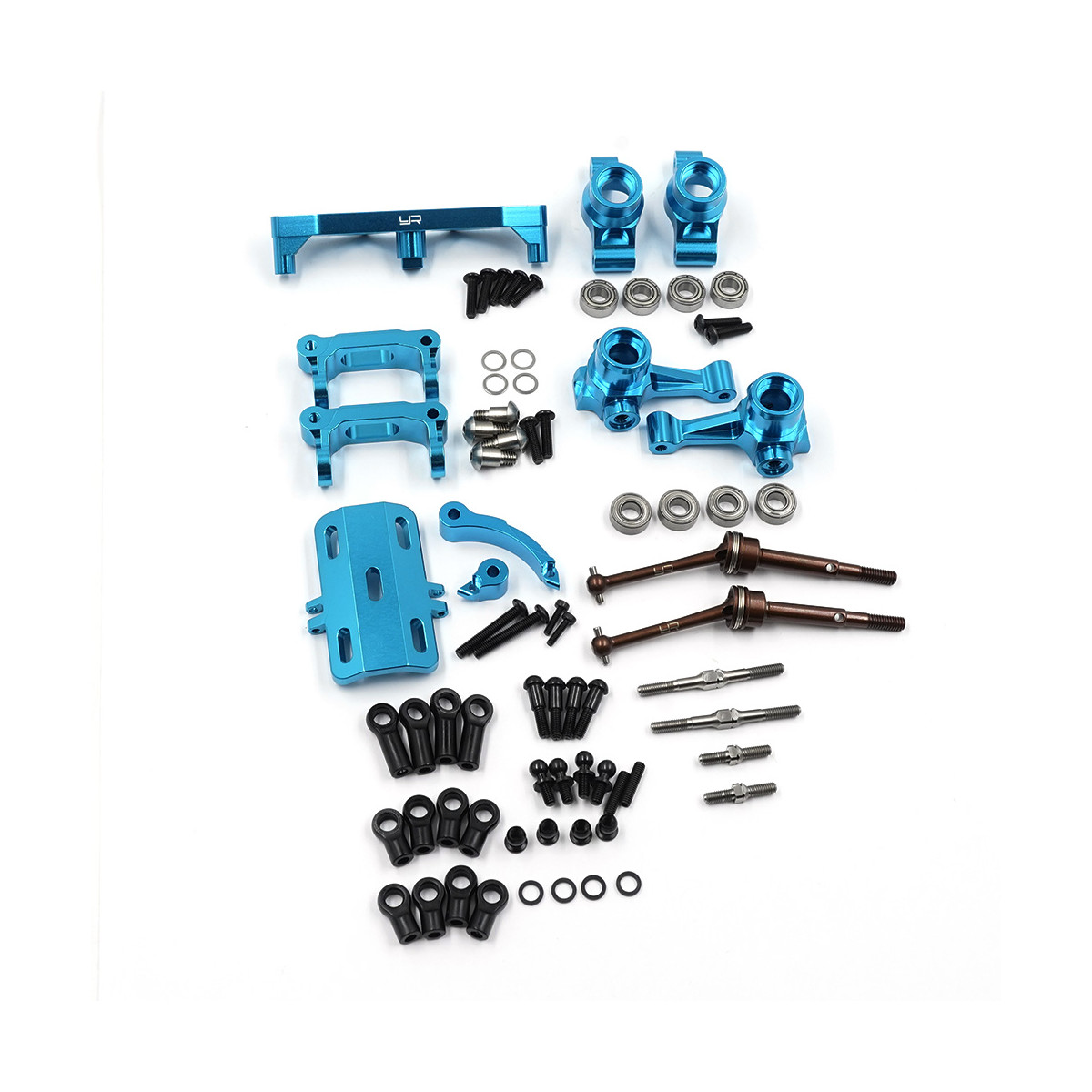 Yeah Racing Alu Essential Conversion Kit (blau) für Tamiya WR02C (Honda City Turbo)