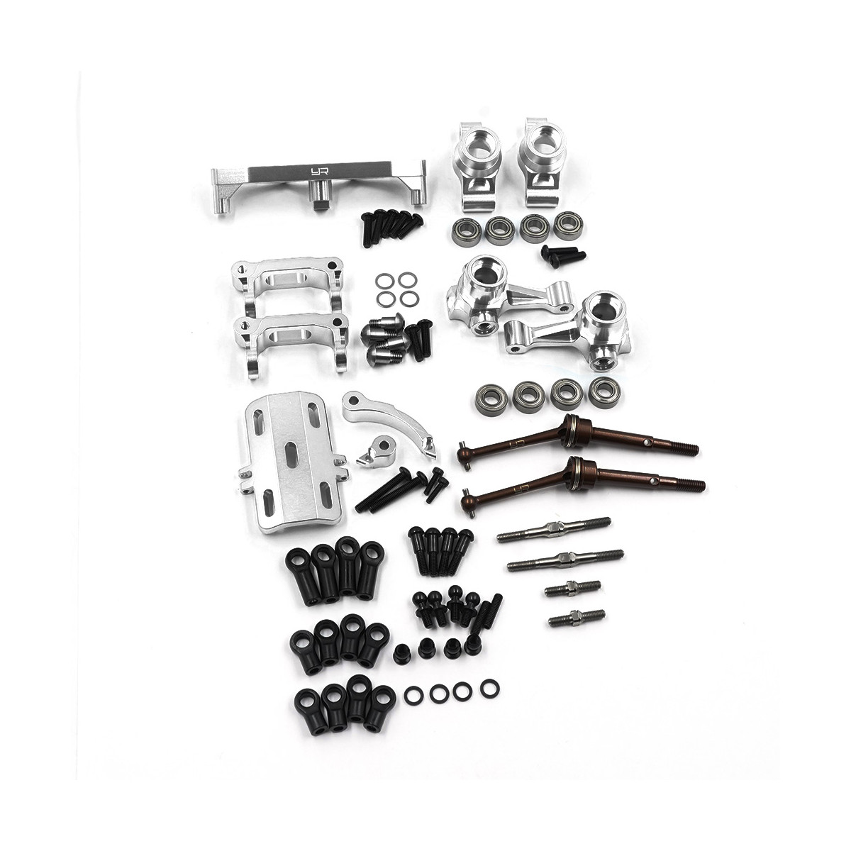 Yeah Racing Alu Essential Conversion Kit (silber) für Tamiya WR02C (Honda City Turbo)