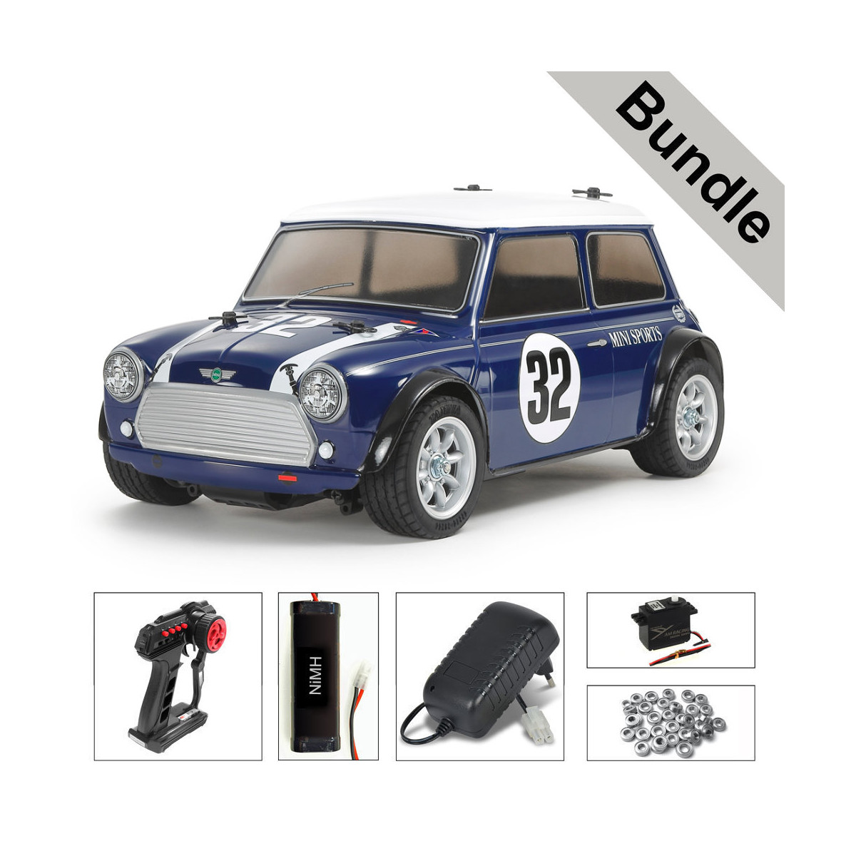 Tamiya 58747 Mini Cooper Racing (MB-01) BUNDLE 
