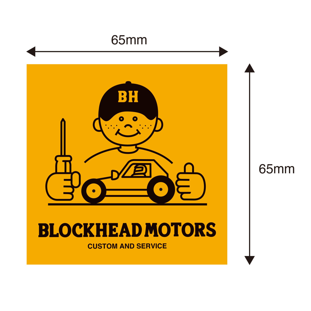 Blockhead Motors Aufkleber RC Boy gelb 65x65mm