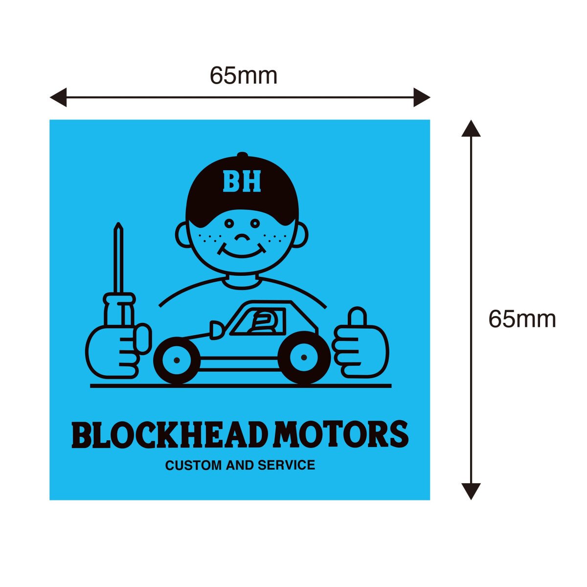 Blockhead Motors Aufkleber RC Boy blau 65x65mm