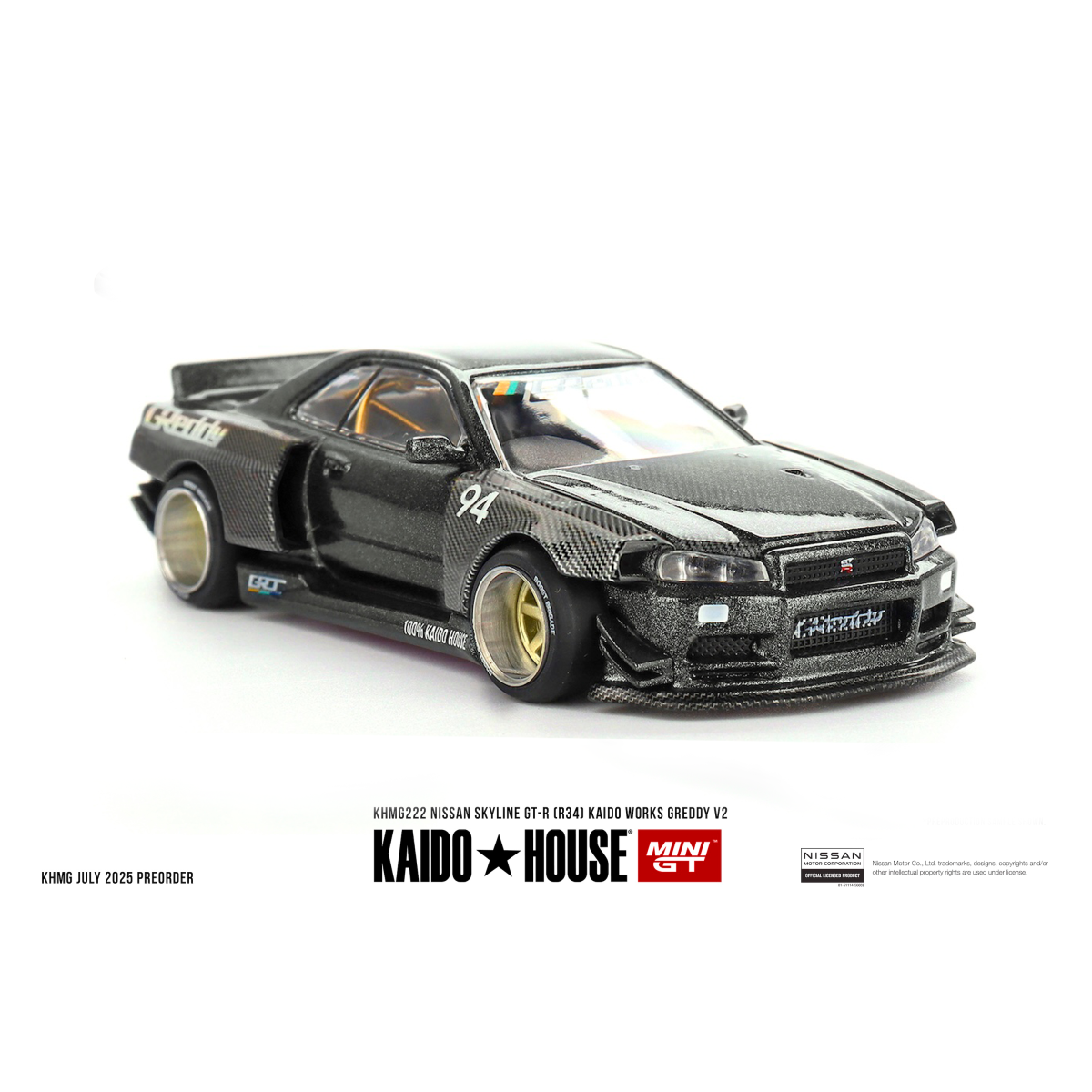 Kaido House #222 Nissan Skyline GT-R 1(R34) Kaido Works Greddy V2 1999 1:64