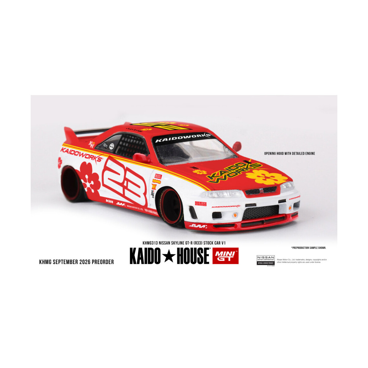 Kaido House #313 Nissan Skyline GTR (R33) 1995 Kaido Stock Car 1:64