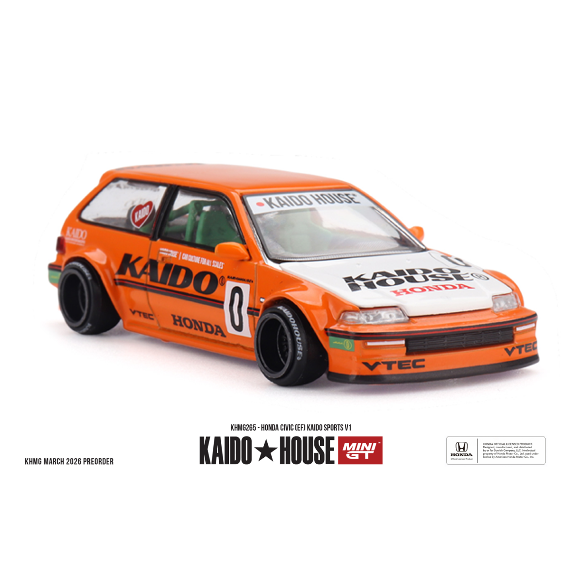 Kaido House #265 Honda Civic (EF) Kaido Sports 1987 V1, orange 1:64