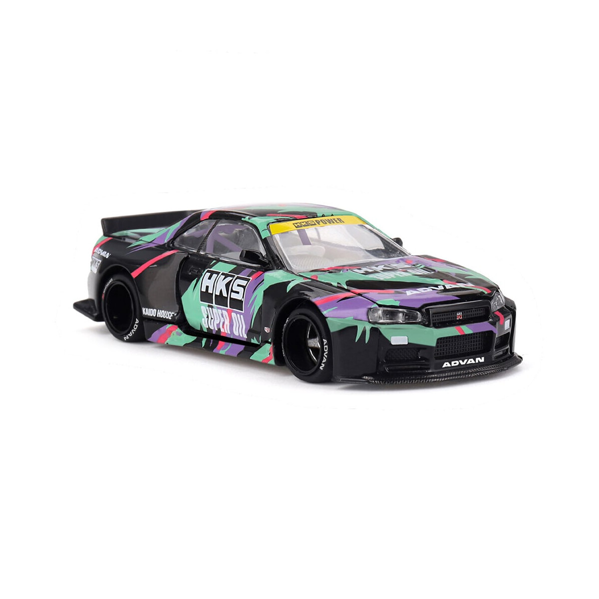 Kaido House #280 Nissan Skyline GT-R R34 Kaido Works V2 Aero HKS 1:64