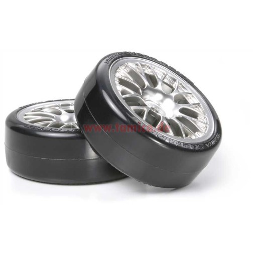Tamiya #54021 Mesh Wheel w/SD Tire*2(24mm/+2)