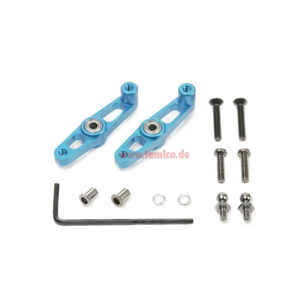 Tamiya Alu Anlenkung (kugelgelagert, blau) DF-02 #53789