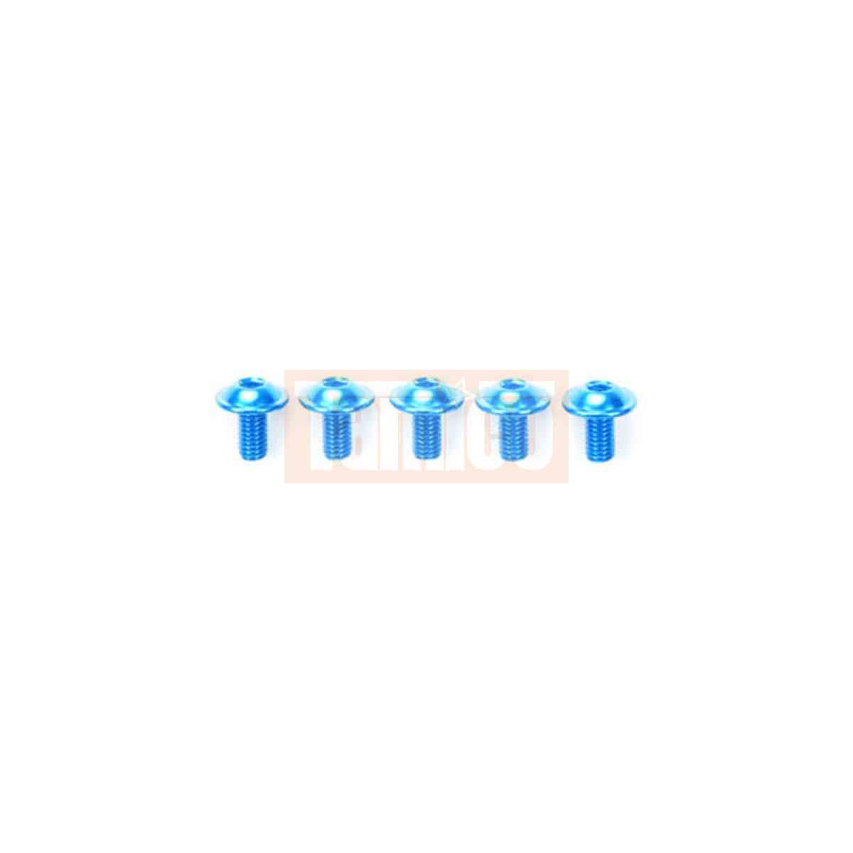 Tamiya Alu Schraube mit Bund 3x8mm (blau, 5 Stk.) #84107