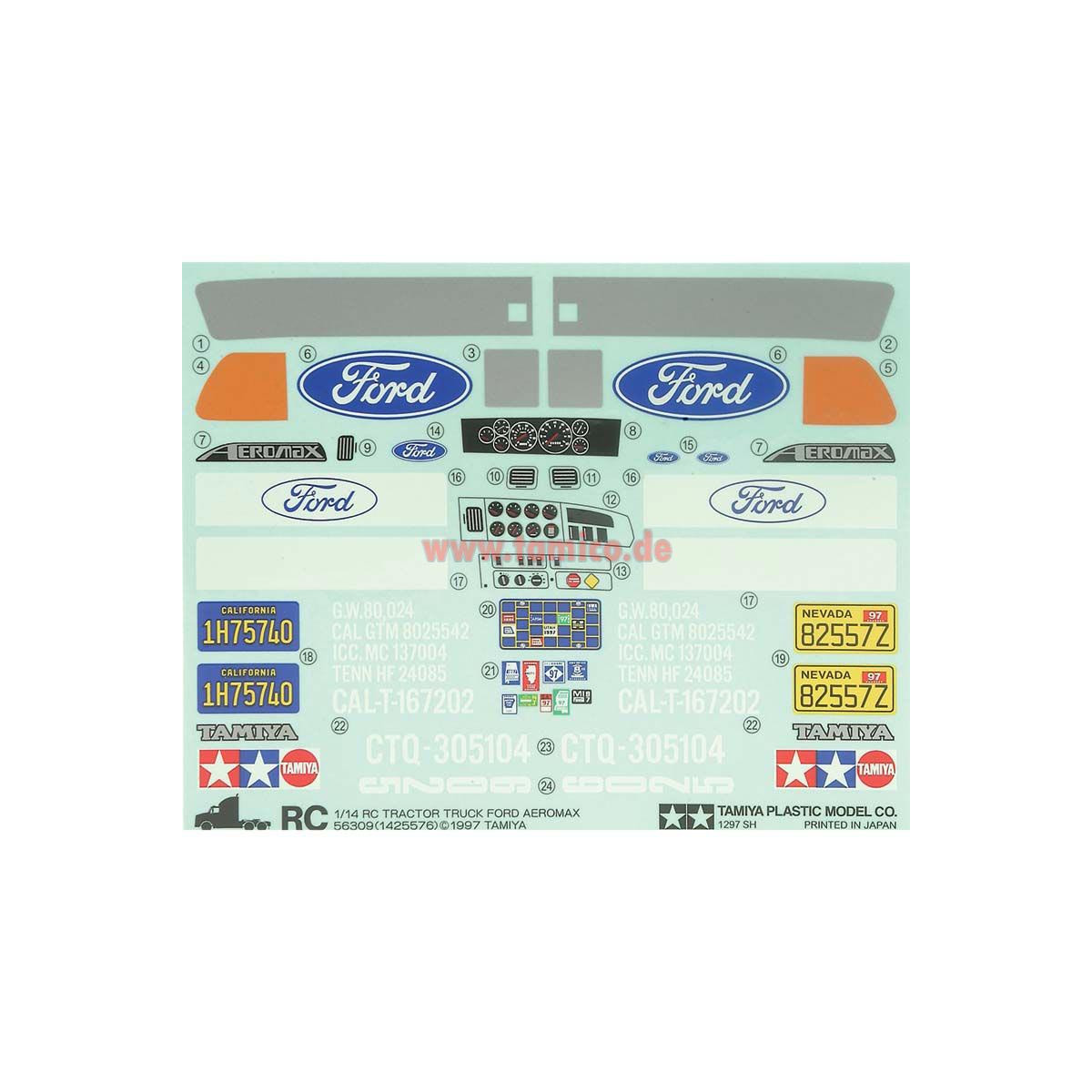 Tamiya #19495289 Sticker Bag for 56309