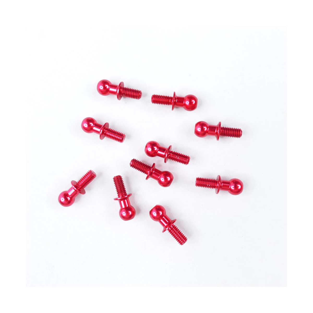 3Racing Aluminum 4,8MM Ball Stud L=6 (10 pcs) - Red